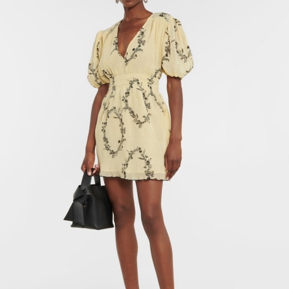 Ganni Georgette yellow Mini Dress Size 38 (6) medium
